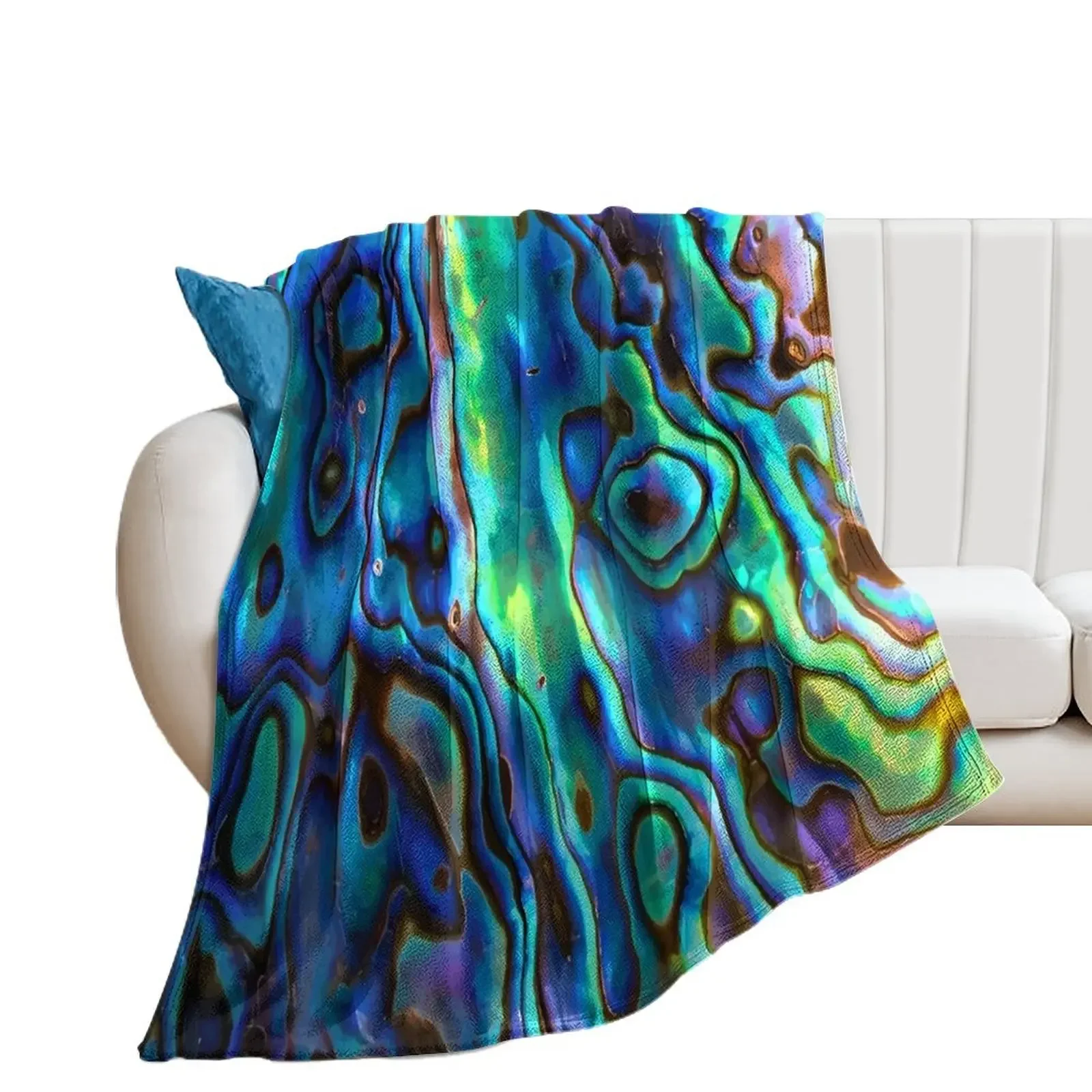 New Zealand Paua Shell - Kiwi Design Kiwiana Maori Throw Blanket Sofa Quilt Vintage Decorative Beds Blankets