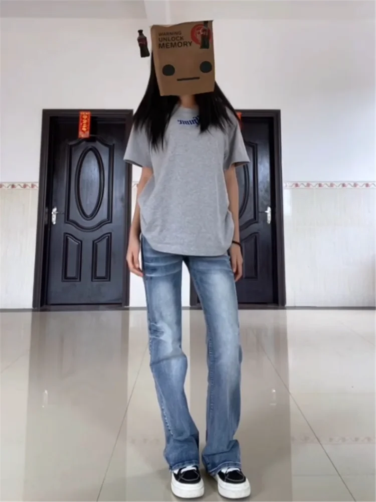 

American Sle Retro Slim Low Waist Sexy Girl Jeans Women's Spring Small Size Not Legging Slim Casual Micro Flared Pants