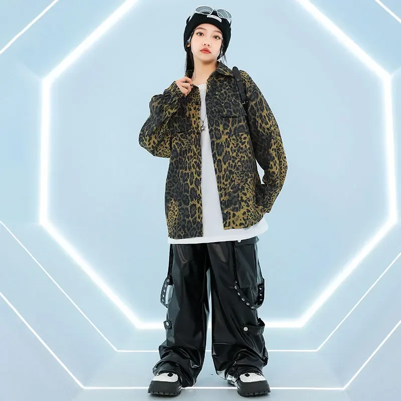Jungen Hip Hop Lose Druck Hemd Cargo Hosen Mädchen Street Dance K-pop Tank Top Kinder Streetwear Kleidung Sets kinder Jazz Kostüme