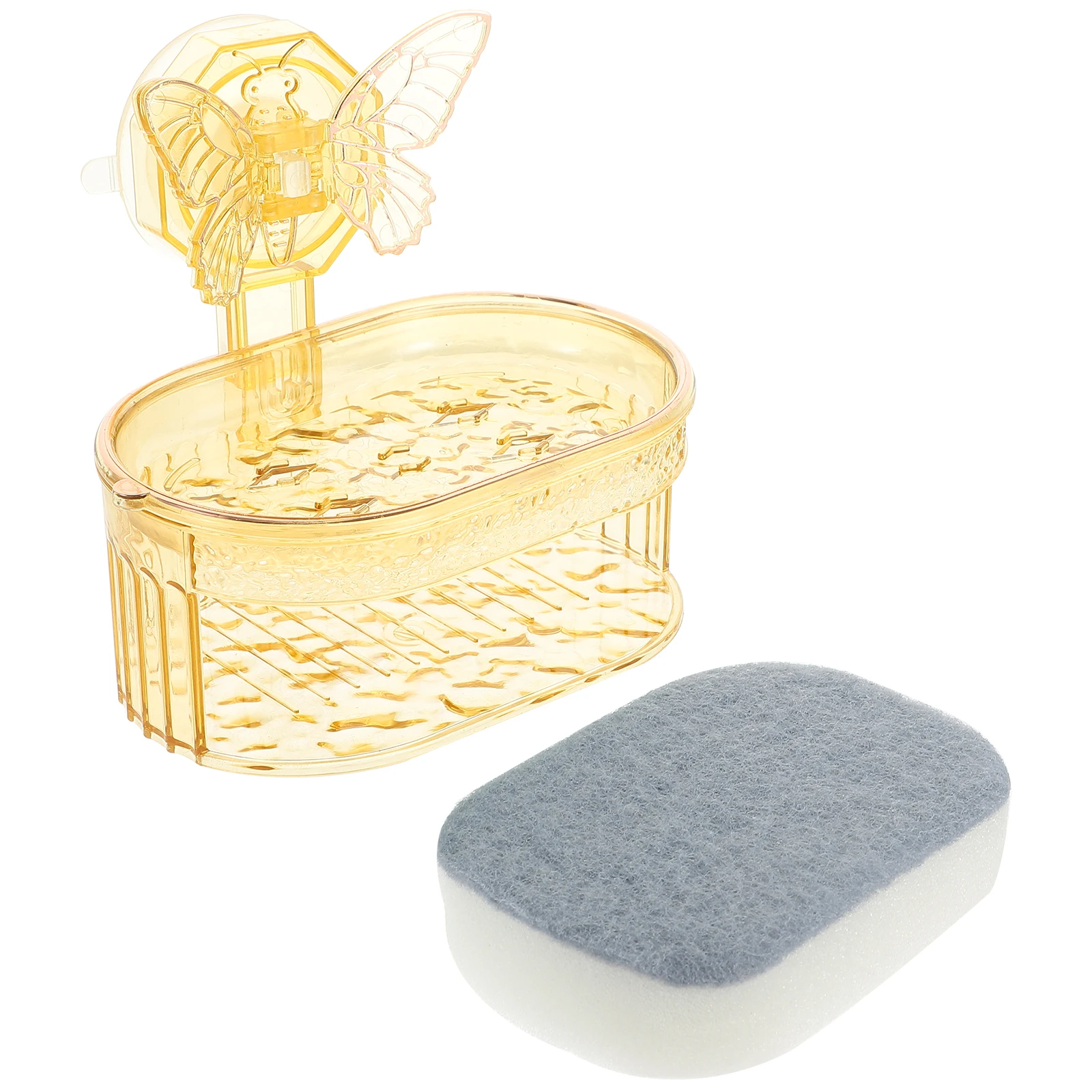 

Wall Mount Dish Butterfly Suction Cup Double Layer Drainage Design Bar Box Holder For Shower Suction Cup Dish Wall Mounted