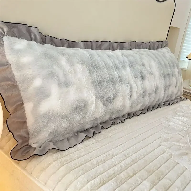Thickened rabbit plush warm long pillowcase autumn and winter extended envelope pillowcase, no pillow core