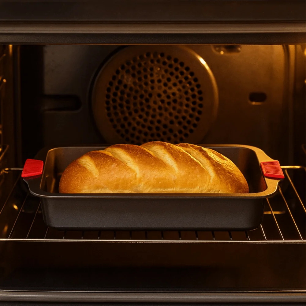 

Carbon Steel Roasting Pan Silicone Dual-Ear Handle Non-Stick Cookies Baking Pan Rectangular/Square Heat-resistant Baking Sheet