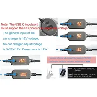 5-20V Adjustable Voltage PD Fast Charging Cable, Type-C to DC 5.5x2.1mm Power Adapter for Laptops (Lenovo, Asus, HP, Acer)