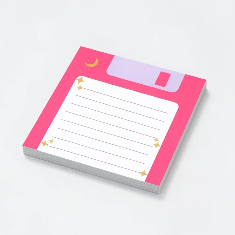 Creative Floppy Disk Shape Sticky Notes Cute Stationery Memo Pads Self Stick Labels For Office School Journaling