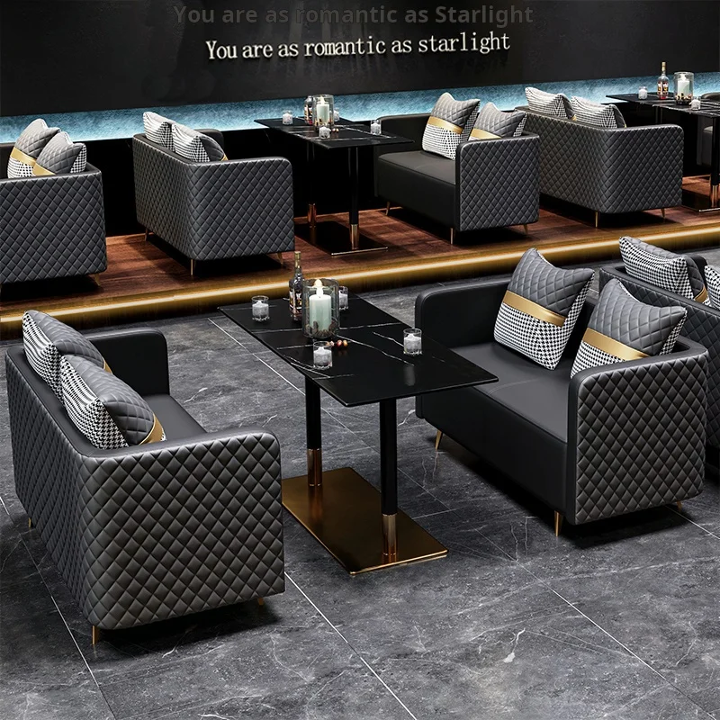 Fashionable Comfortable bar Nightclub bar Sofa Card Seat Table and Booth Chair Combination for Restaurant bar