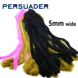 Persuader 1/2 genuine rabbit fur skin standard cut 5mm rabbit hair strips pack 8 optional colors premium fly tying zonker pelts