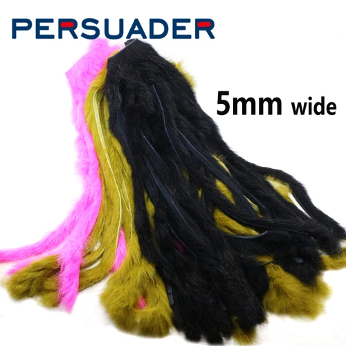 Disuasader-tiras de pelo de conejo para atar moscas, 1/2 piel auténtica de conejo, corte estándar de 5mm, paquete de 8 colores opcionales, premium
