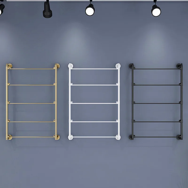 

Upper wall scarf rack silk scarf cloth sample display stand wallpaper layout exhibition floor shelf flower packaging colored