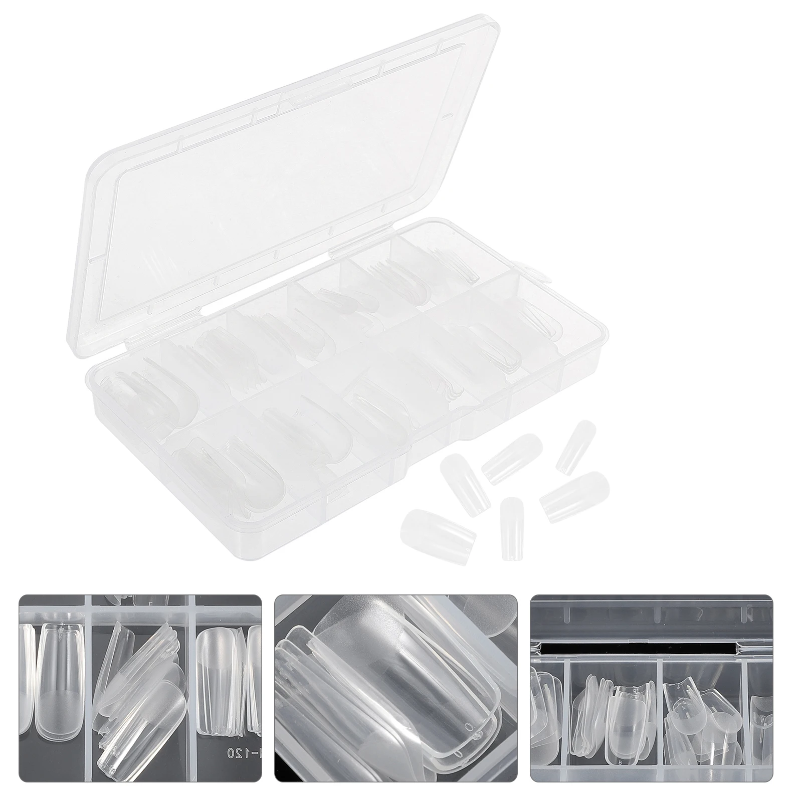 

120pcs Ultra-Thin Fake Nail Tips Clear Full Cover False Nails Nail Art Accessories Glue Nails For Women Lightweight