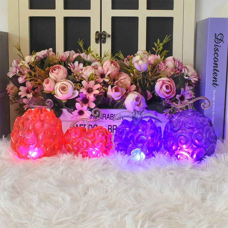 ONE PIECE Devil Fruit Anime Figure Toys Gum-Gum Flame-Flame Op-Op Dark-Dark Demon Fruit Action Luminous Model Collection Dolls