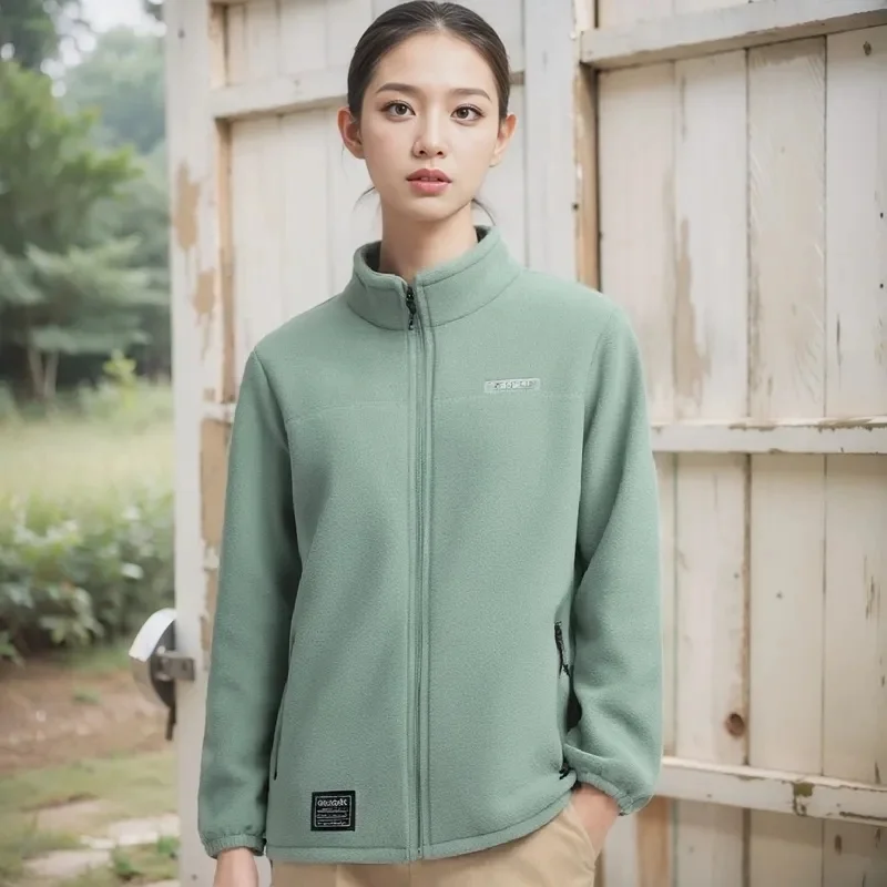 

Флисовое пальто, женская осень-зима 2025, новая теплая куртка большого размера с подкладкой, верхняя одежда, спортивные куртки с воротником, холодное женское пальто, топы