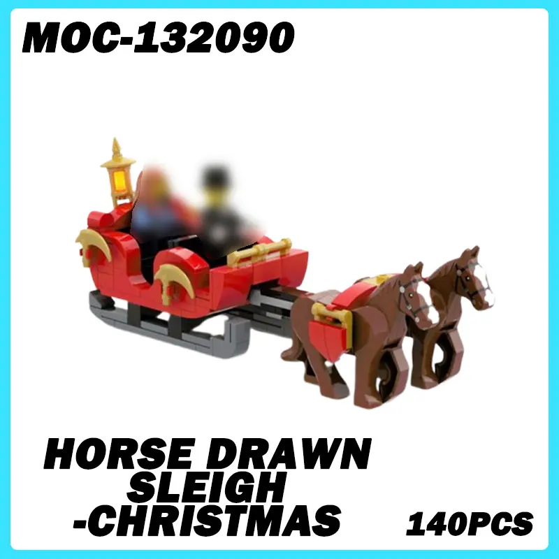 MOC-132090 Christmas Seires Horse Drawn Sleigh -CHRISTMAS MOC DIY Bricks, Puzzle Model Small Particles Toys Birthday Gift 140PCS