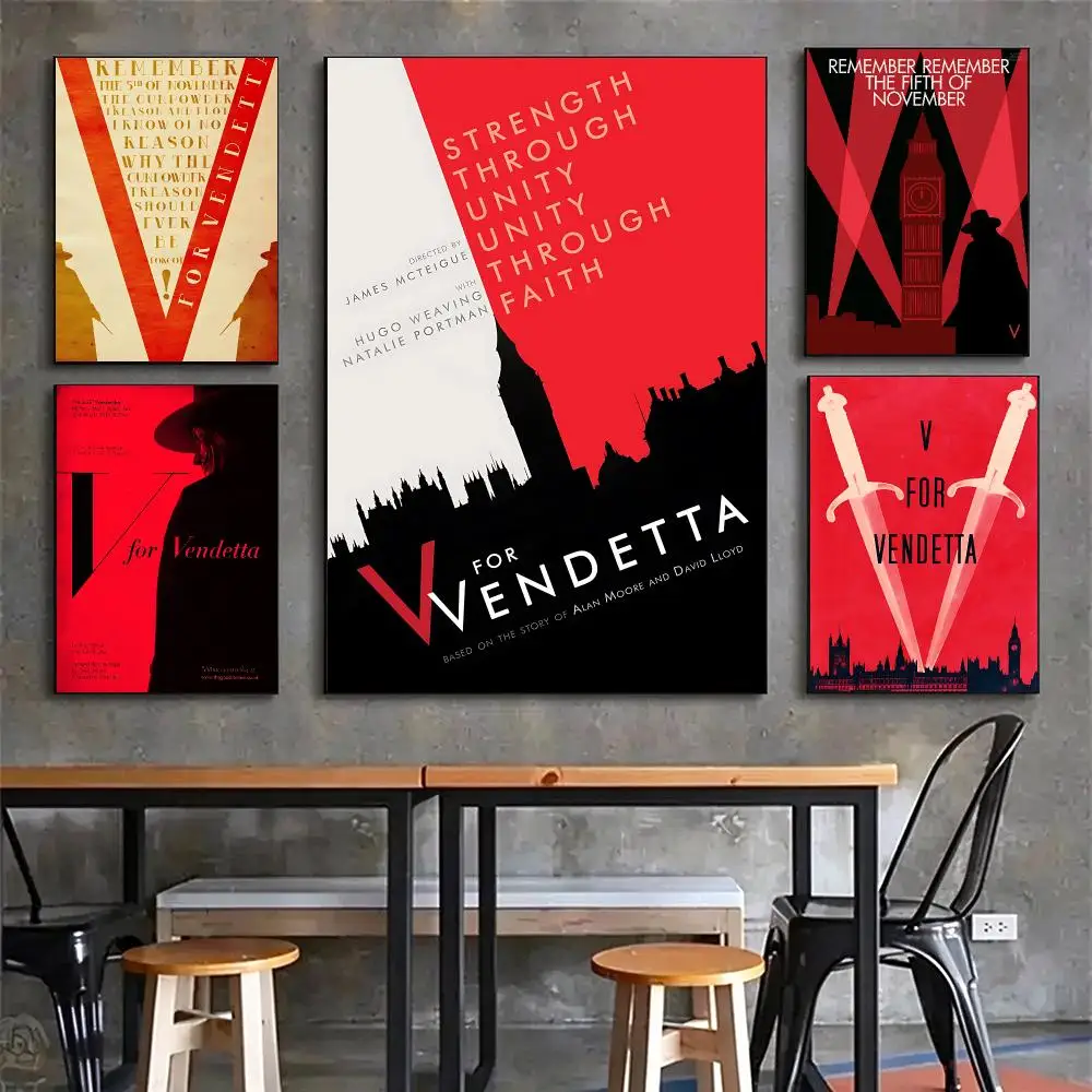 movie V for Vendetta Poster Poster HD Printing Vintage Luxe Home Decor Wall Art for the Living Rooms Entryways Gift