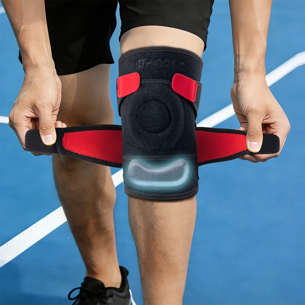 Adjustable Open-Patella Knee Brace with Spring Supports and Compression Pads, Suitable for Sports and Daily Use