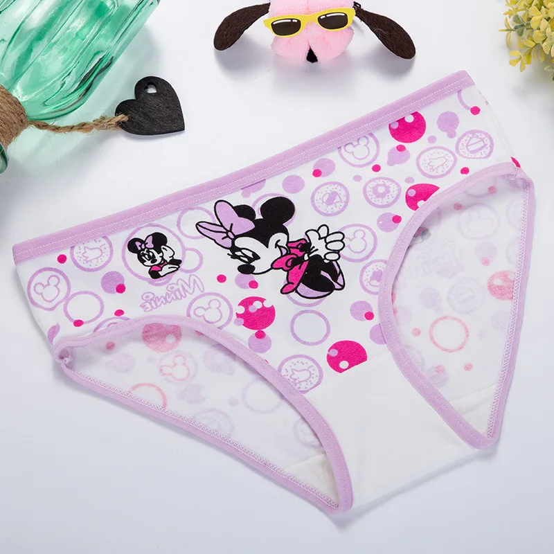 1/4pcs Disney Anime Minnie Mouse Girl Underwear Kawaii Mickey Minnie Children Underpants Cartoon Princess Shorts Kids Gifts