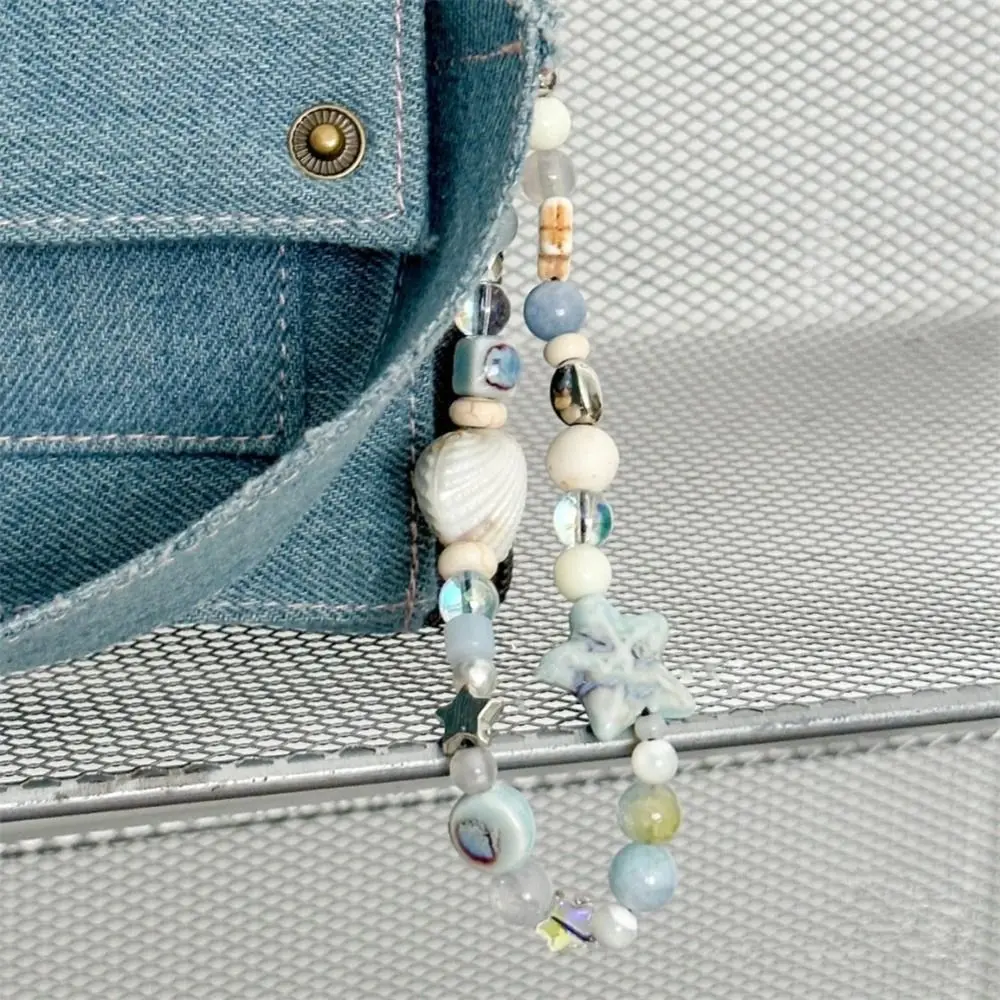 

Trendy Pendant Star Pearl Beaded Phone Chain Hanging Cord Anti-Lost Phone Strap Summer Wrist Strap Mobile Lanyard Phone Pendant