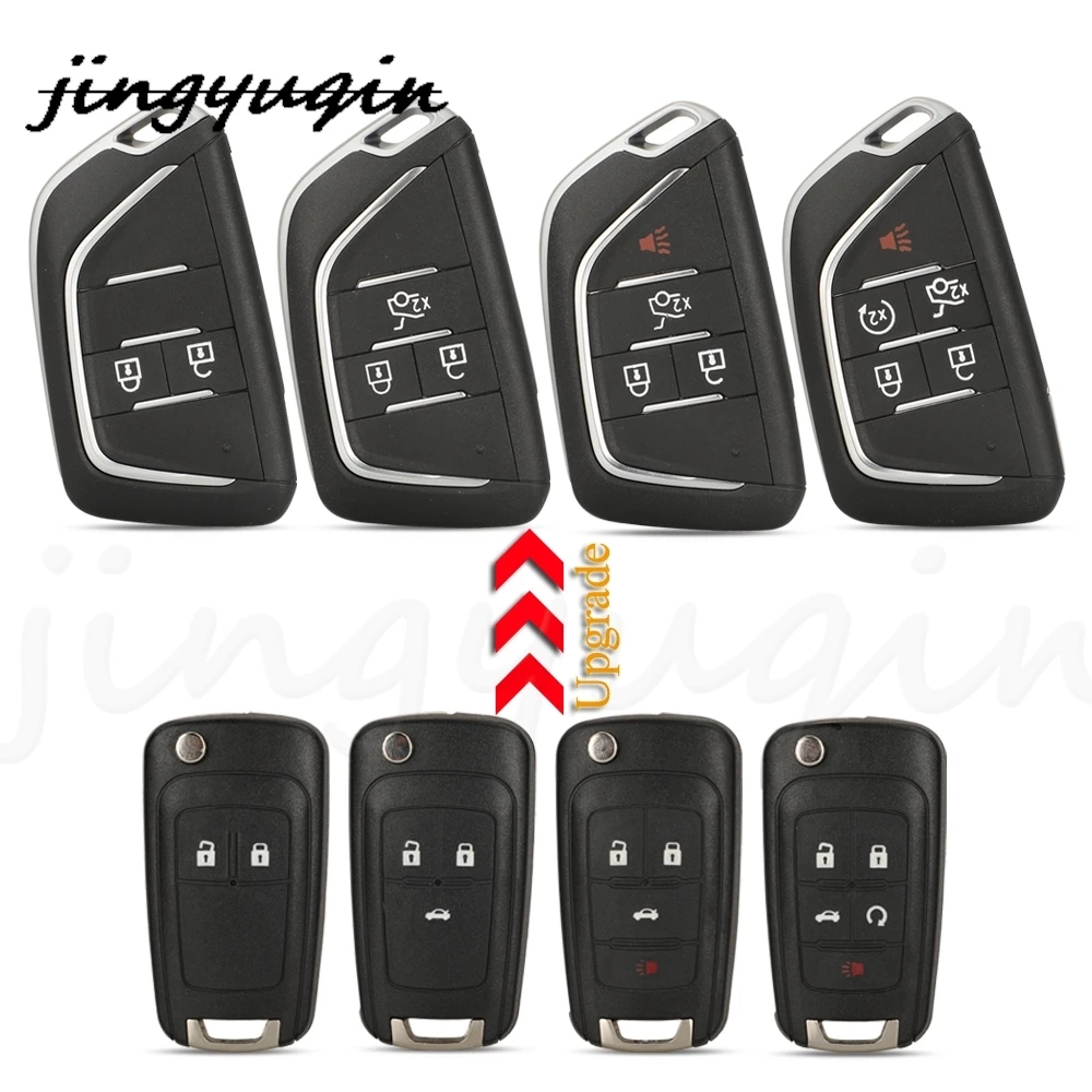 

jingyuqin 10pcs Modified Remote Key Shell Case For Chevrolet Cruze Epica Camaro Impala Malibu Opel Astra Insignia Vauxhall Buick