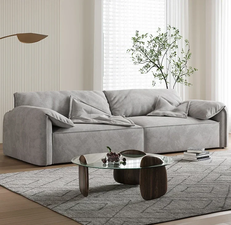 

Italian Minimalist Elephant Ear Technology Fabric Sofa Small Apartment Light Luxury Net Red Sofa
