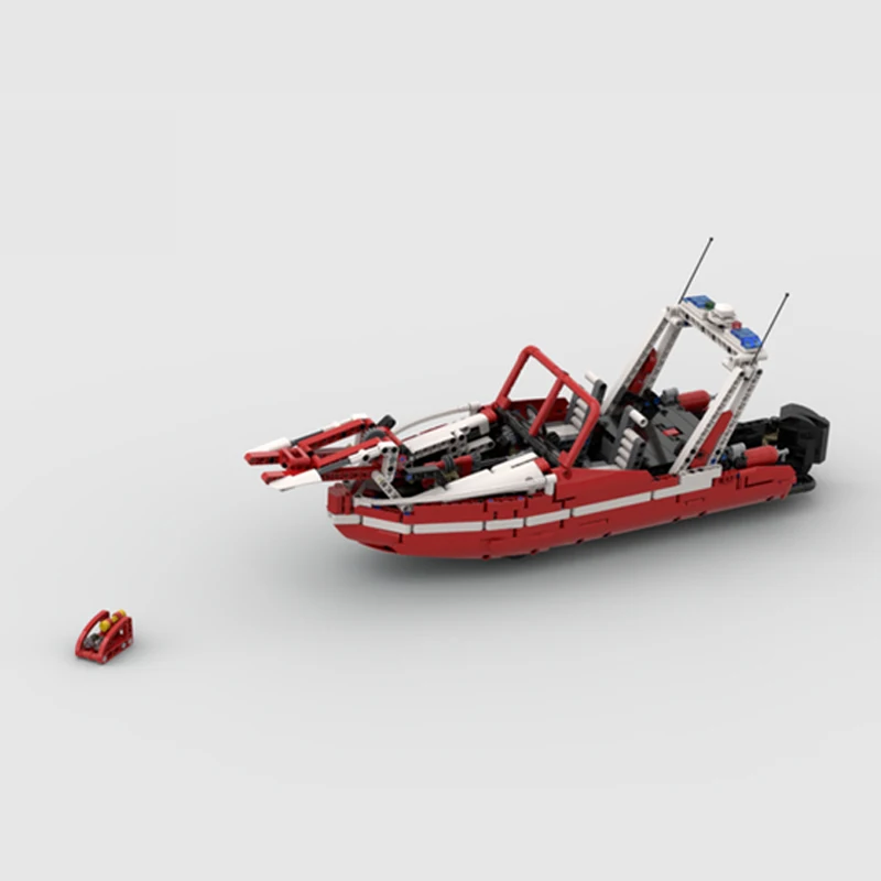 MOC Building Blocks Fire Boat Creative Fire Fighting Model DIY Assembly Bricks Collection Display Toys Educational Gifts 1267PCS