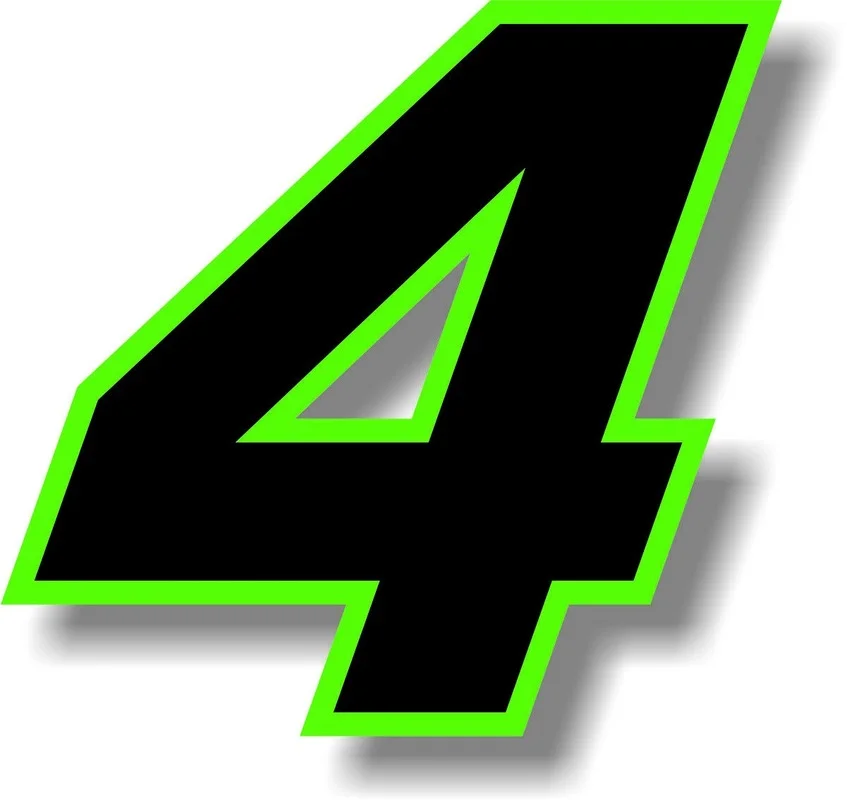 10/15 cm Classic Car Stickers Decal Graphic Black Number with Green Border Number Sticker Motorcycle K67