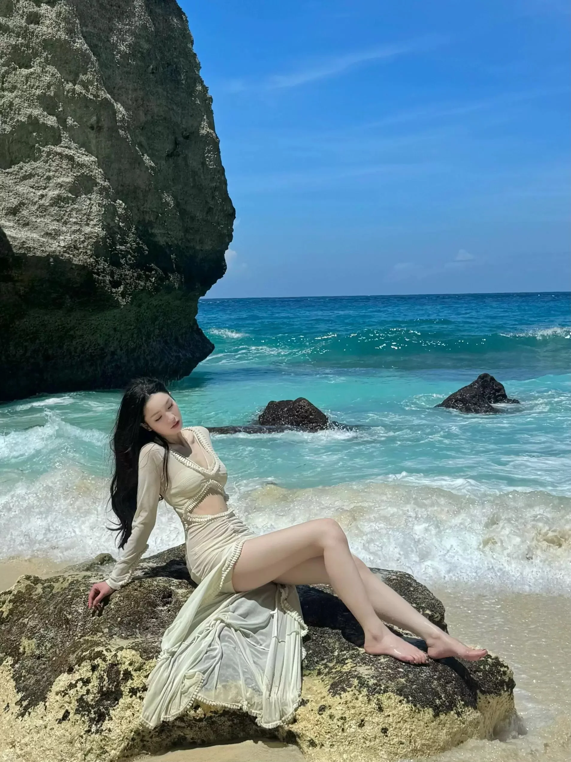 Sexy Langarm Kleid Frauen Mode Off Back Sheer Dünne Dame Party Kleider Vintage Casual Langes Kleid Strand Urlaub Kleidung