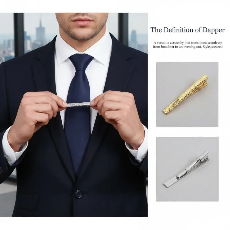Fashion Tie Clip For Men Stone Pattern Bar Clasp Practical Mens Classic Tie Clips Clamp Pin Jewelry Necktie Wedding Gift