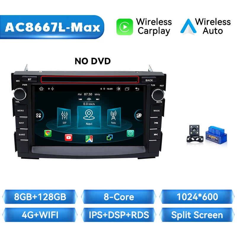 Autoradio Speler Voor Kia Ceed 2010 2011 2012 Venga Android 14 Multimedia Stereo GPS Draadloze Carplay Touchscreen autoradio DSP