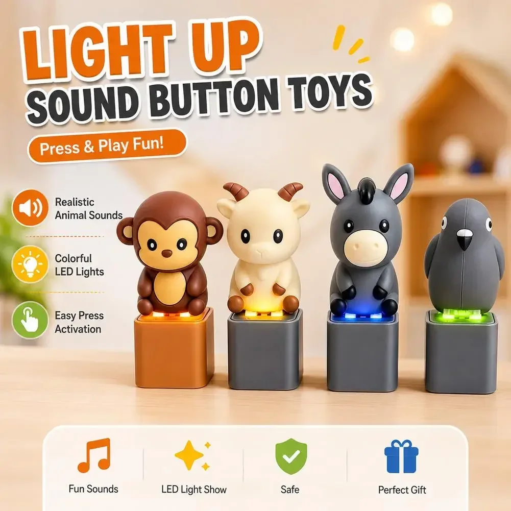 Monkey, Pigeon, Lamb, Donkey Animal Keychain, Illuminated Clicker, Adult Stress Relief and Anxiety Sensing Toy Car Amagi