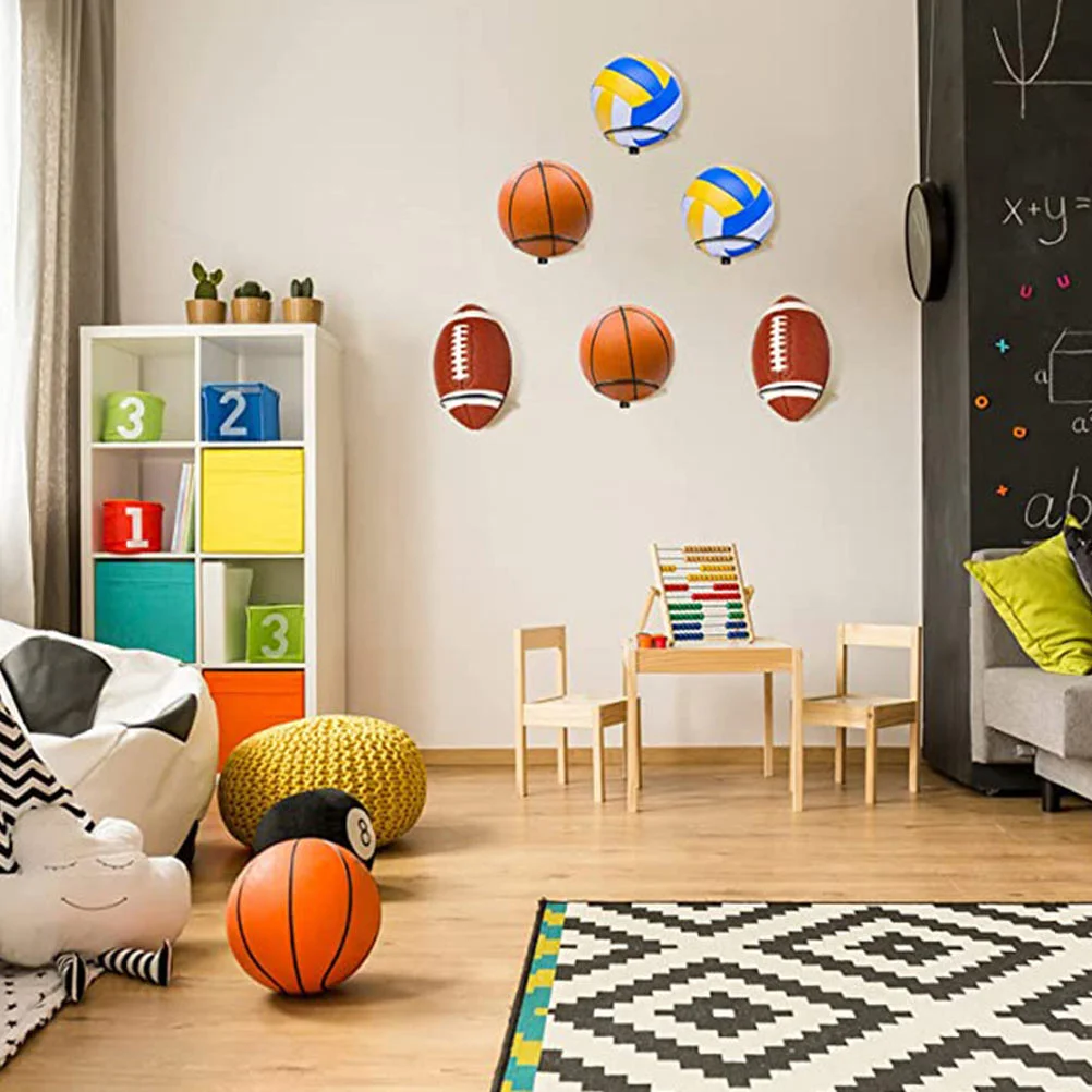 3 Pcs Ball Storage Rack Balls Display Holder Home Football Soccer Wall Mount Supporting Basketball Holders Locker Decor