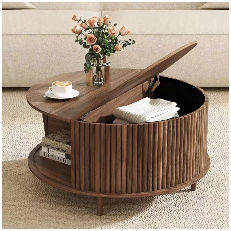 LTT round chain door coffee table household living room round cabinet