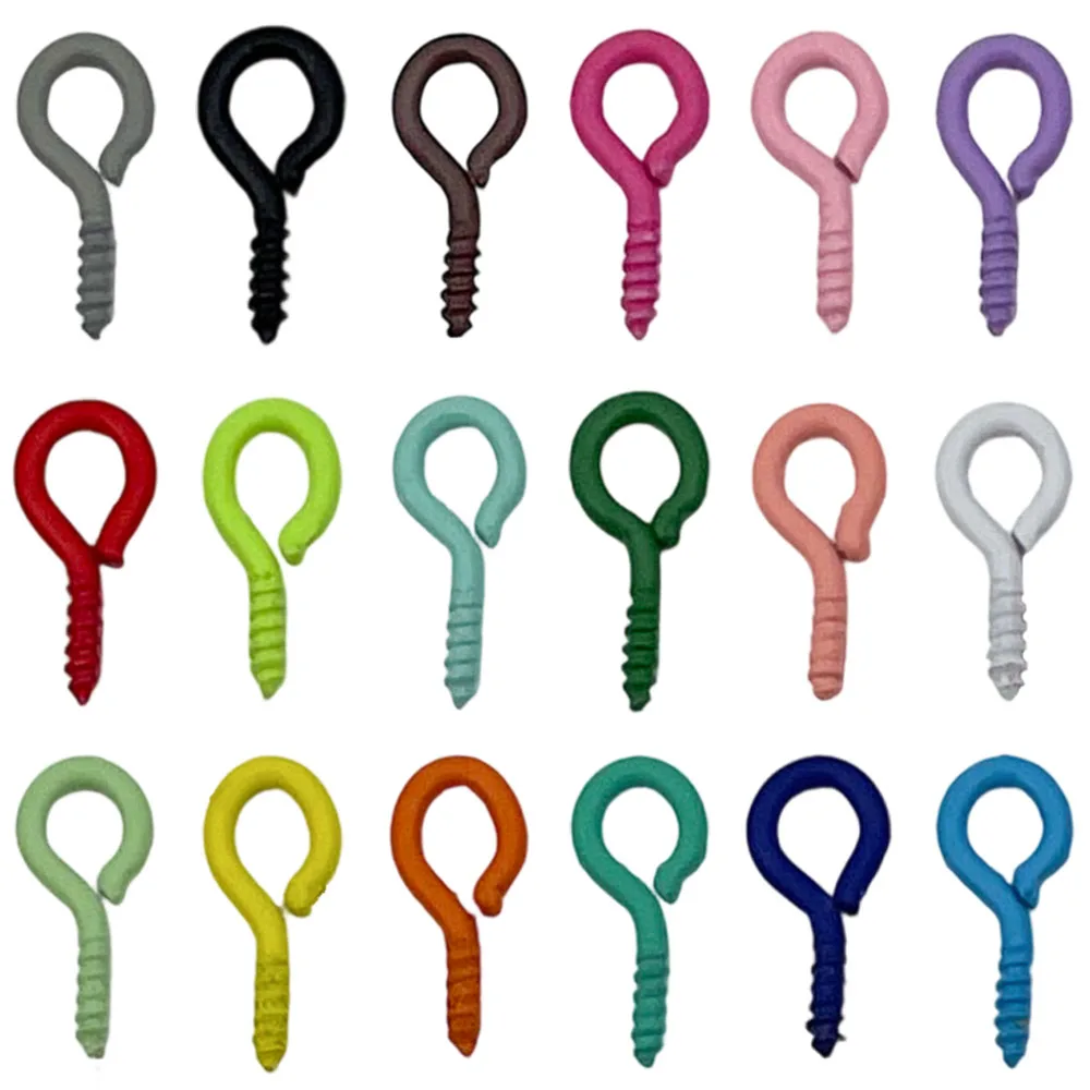 200pcs 9x4mm Alloy Sheep Eye Nail Spray Painted Colorful Spiral Closed Connector For DIY Charms Jewelry Making Findings Supplies view 2