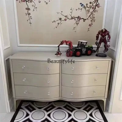 

yj5 American light luxury solid wood six-chest cabinet, bedroom storage cabinet, living room decoration cabinet