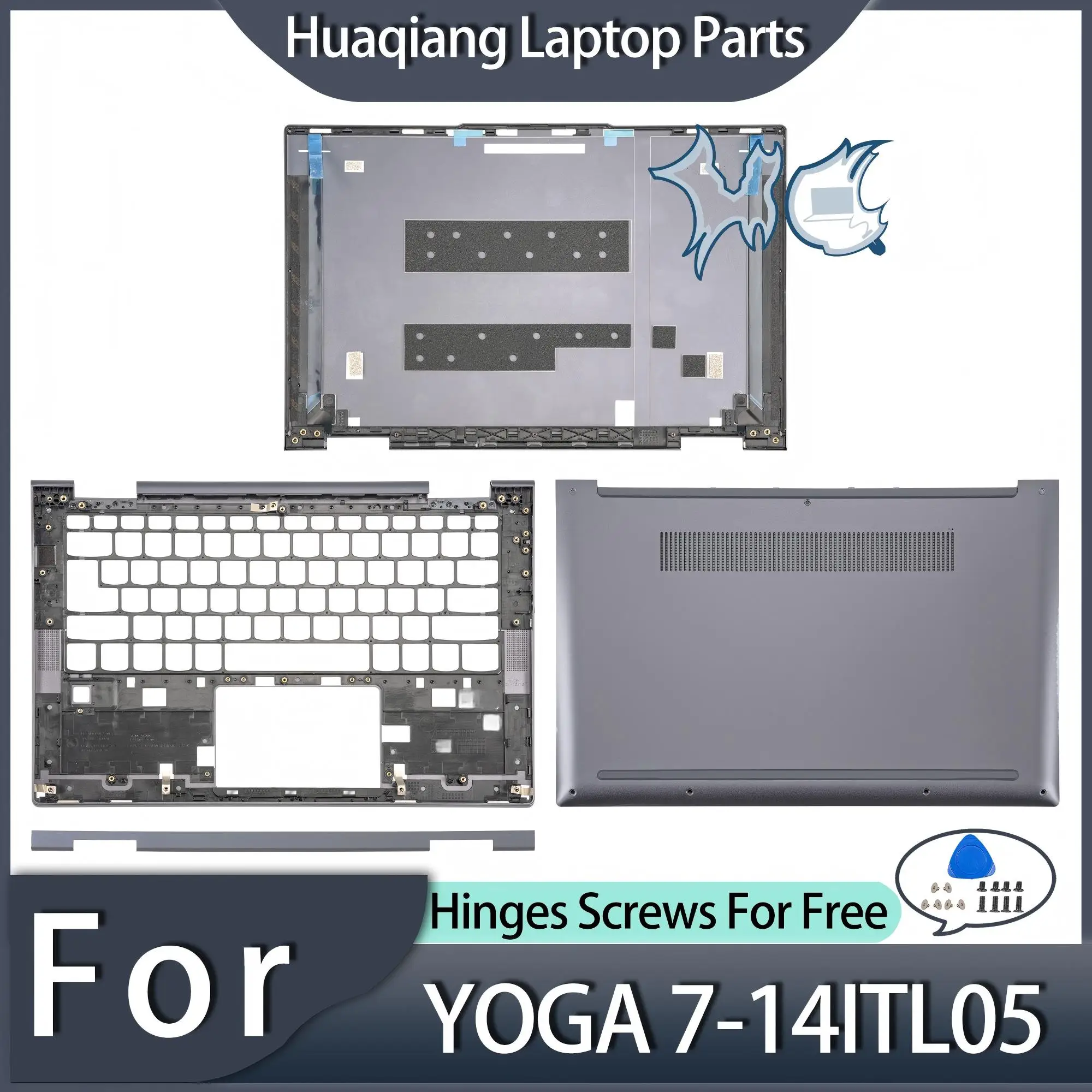 

NEW Case For YOGA 7-14ITL5 YOGA 14C ITL 14C ACN 2021 LCD Back Cover Bottom Lid Top Palmrest Notebook Housing Case Grey