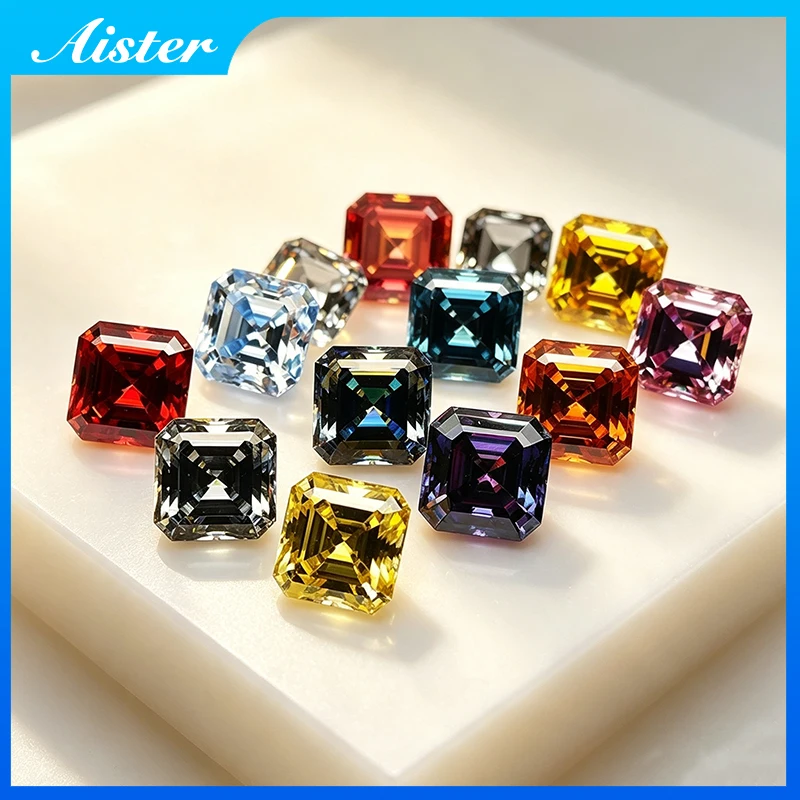 Colors Moissanite Loose Stones Asscher Shape 0.5ct-5.0ct VVS1 Lab Grown Diamond Gemstones with GRA Certificate