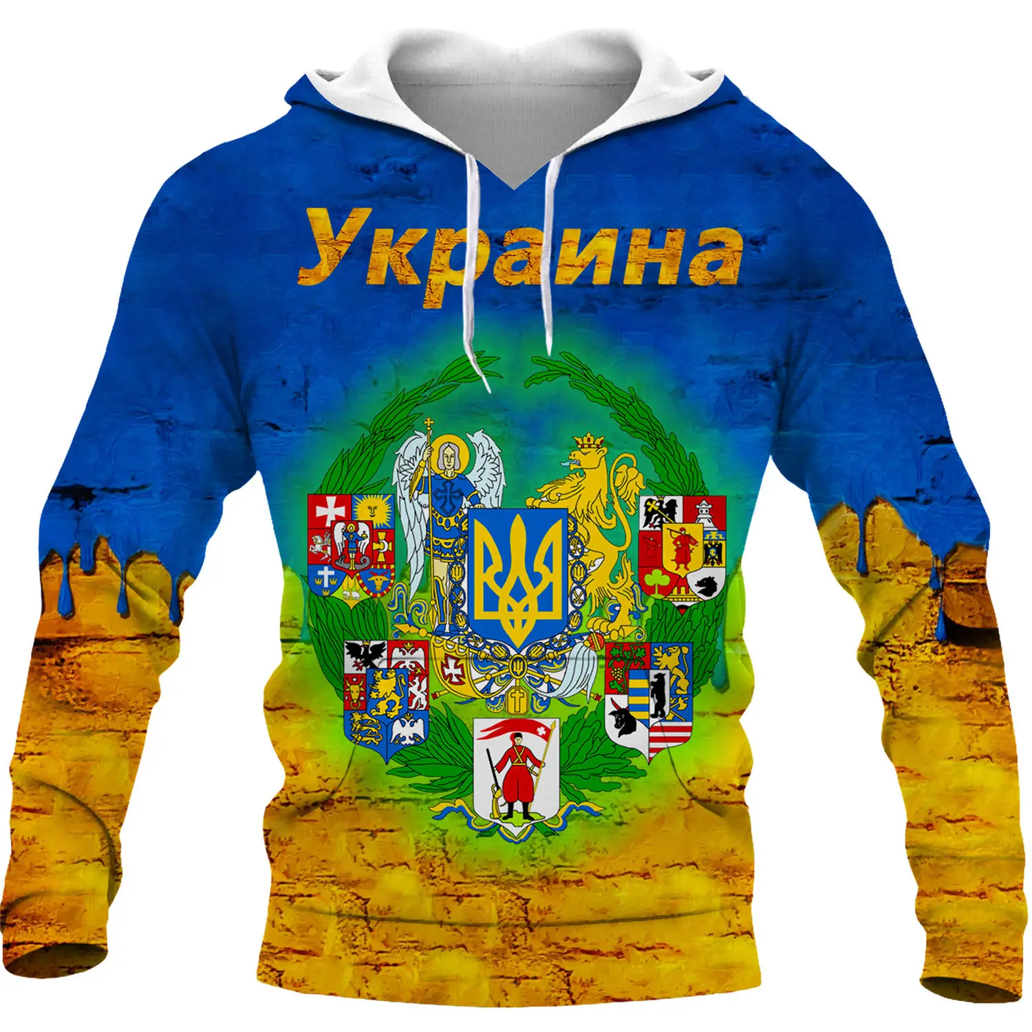 Ukraine Men\'s Hoodies Fashion Retro Ukraine Flag 3D Printed Sweatshirt Unisex Pullover Couple Personality Casual Tops