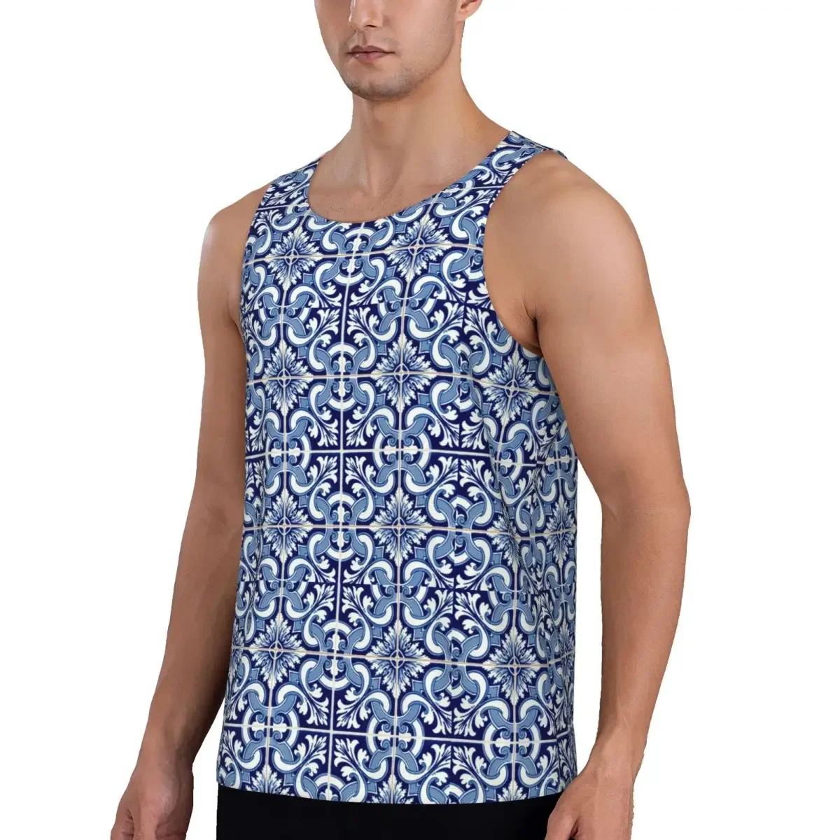 Quick Dry Azulejo Lisbon Azulejos Lisboa Gym Tank Muscle Sleeveless Shirt Bodybuilding Breathable Vest