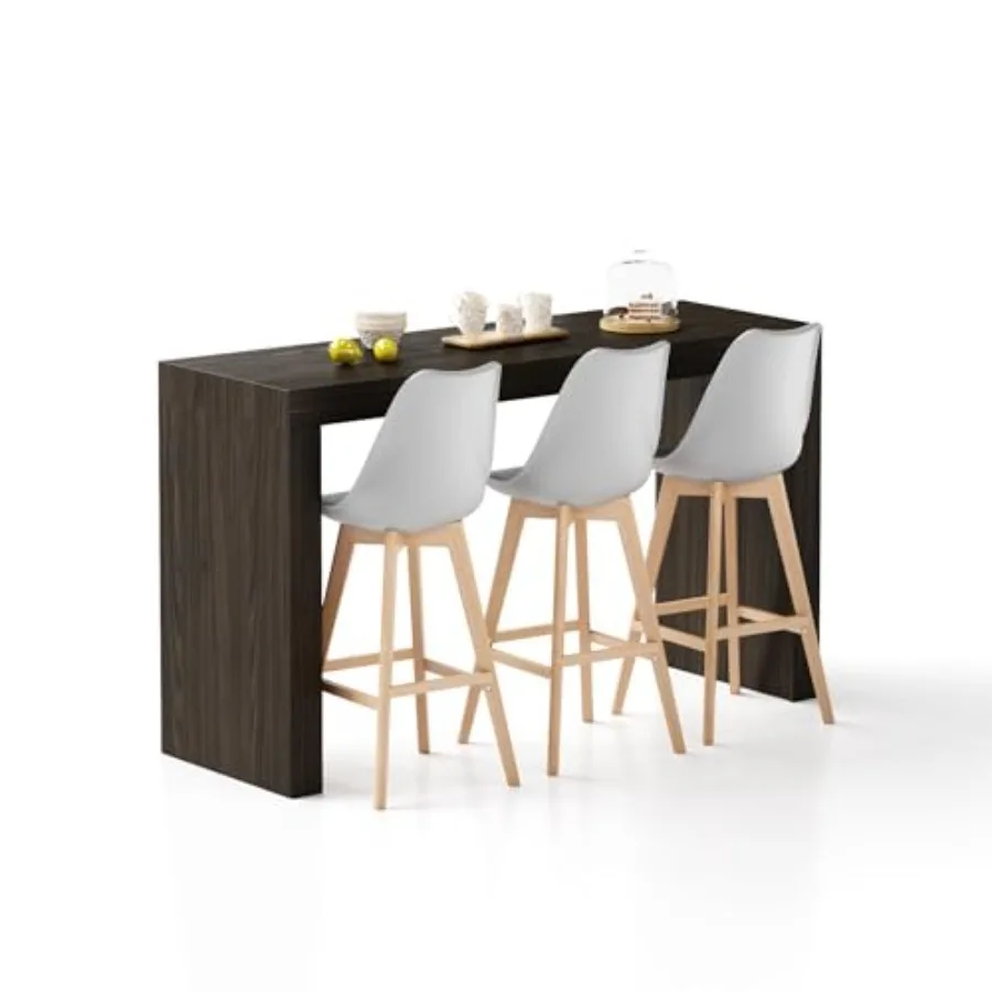 

Evolution Tall Kitchen Bar Table Made in Italy Space Saving, Counter Height Table for 6 Modern Breakfast Bar Counter Top w/Cabl