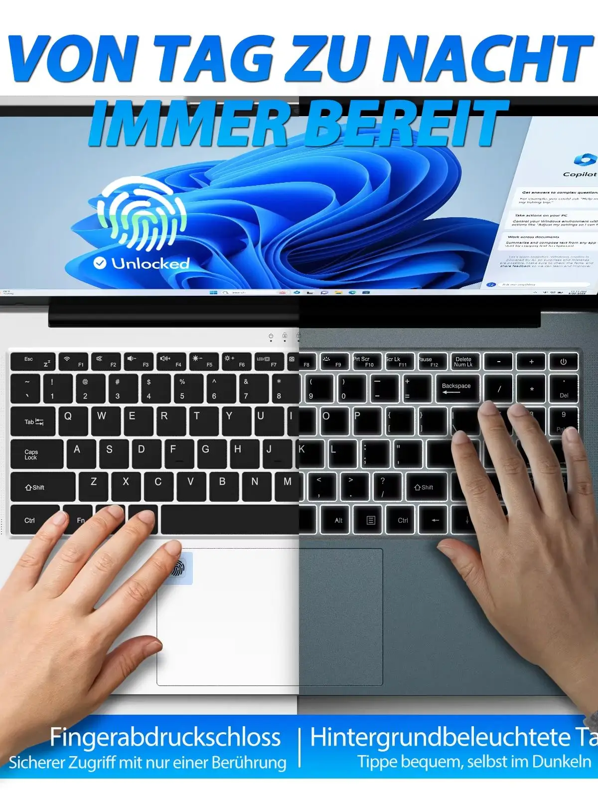 17.3-Zoll-FHD-IPS-Laptop mit AMD Ryzen 3 3250C, 8 GB DDR4, 512 GB NVMe-SSD, Windows 11 Pro, WLAN 6 und Bluetooth 5.3 – für Büro und Studium