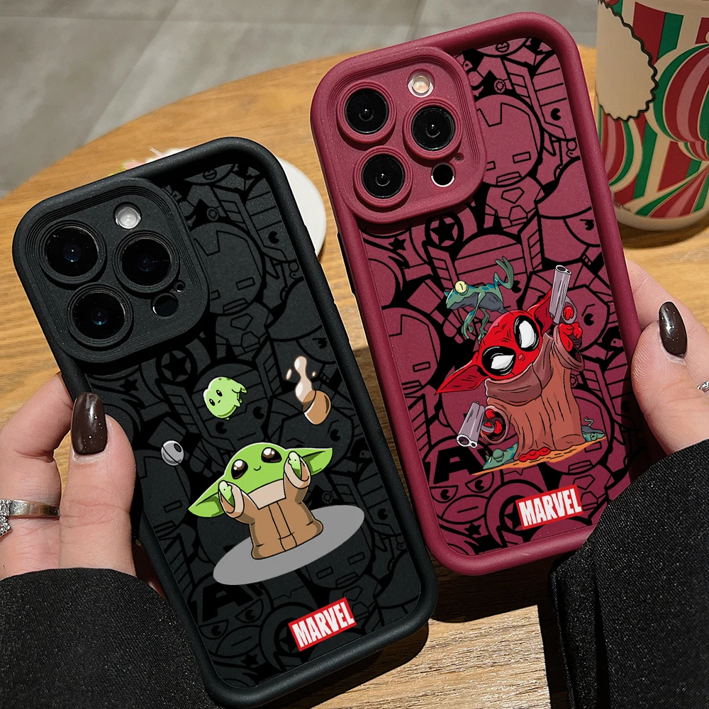 Cute Yoda Deadpool Phone Case for Oppo A78 A58 A57 A54 A38 Reno 12 11 10 8 7 T Z F Pro Plus 4G 5G Soft Shockproof Cover Funda