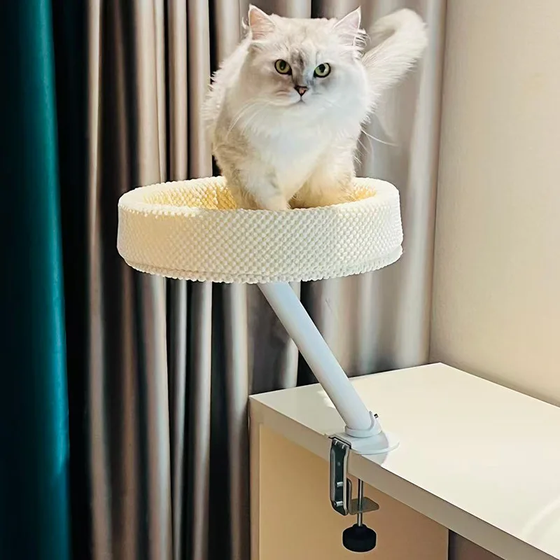 Floating Cat Bed Desktop Cat Hammock Office Desk Pet Rest Floating Cat Tree Window Perch