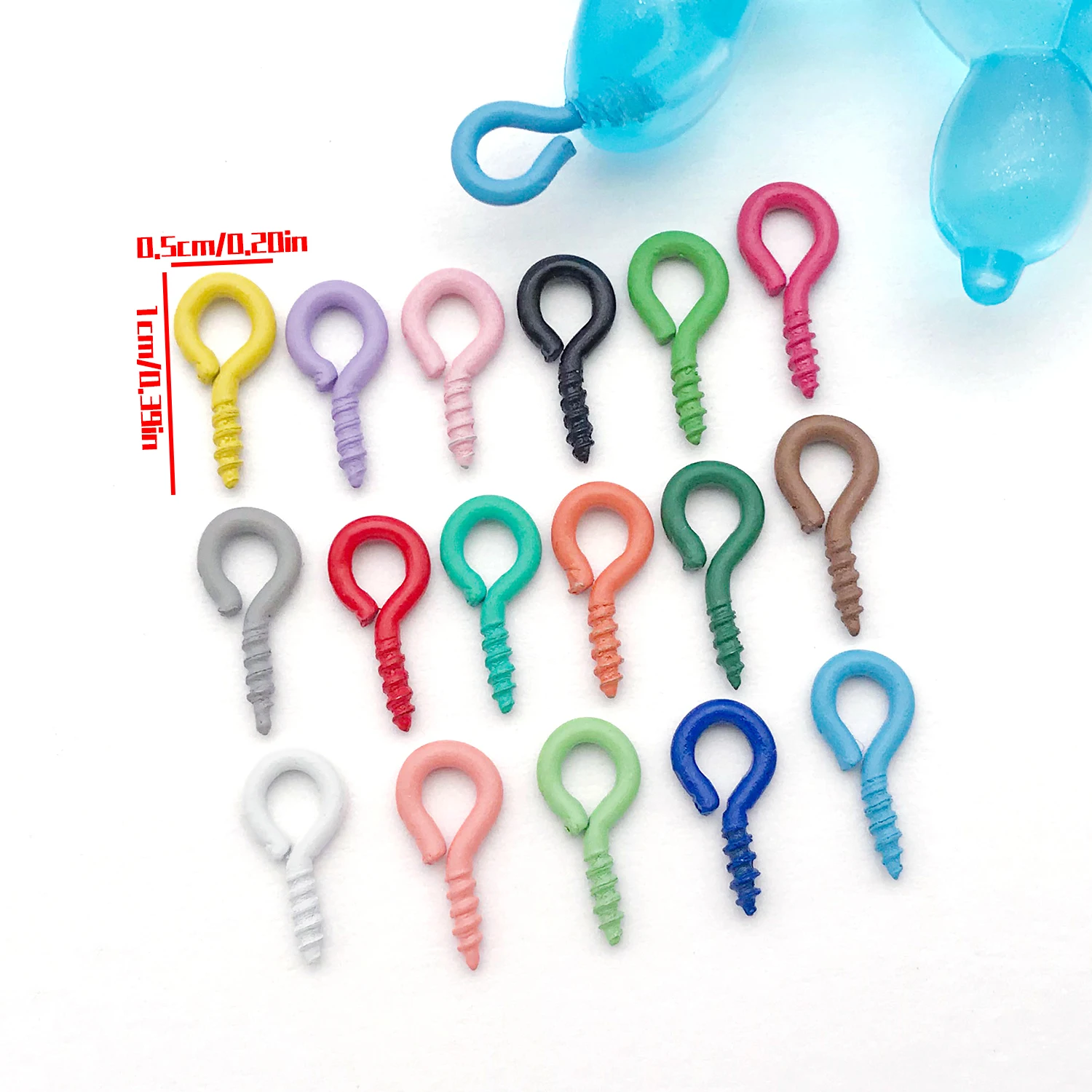100pcs 10x5mm spray-painted sheep eye nail screw eye nail DIY jewelry metal screw claw nail making accessories