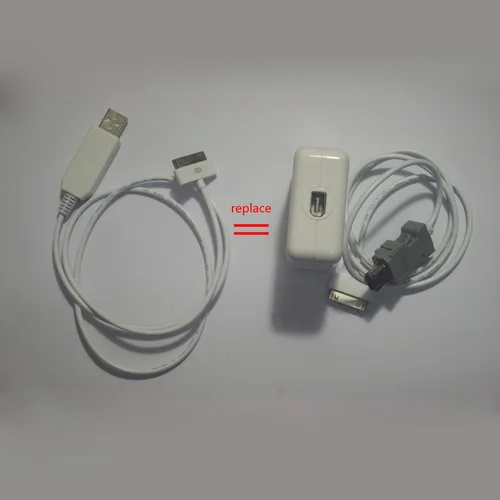 Imagen 1 del producto Para iPod 3.a 4a foto 12V 0.67A 1394 cable de carga adaptador USB reemplazar para cargador de pared + kit de cable de 6 pines