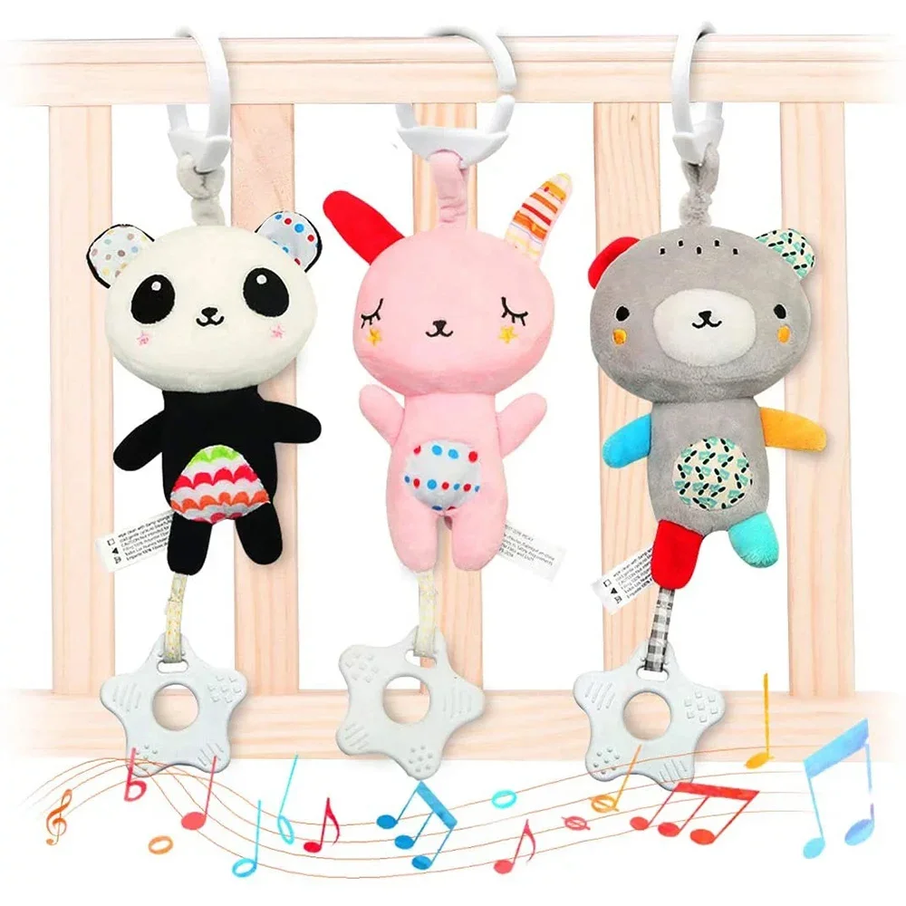 Stroller Car Seat Crib Baby Hanging Baby Rattles with Teethers Soft Plush Toys Development Infant for Newborn Gifts