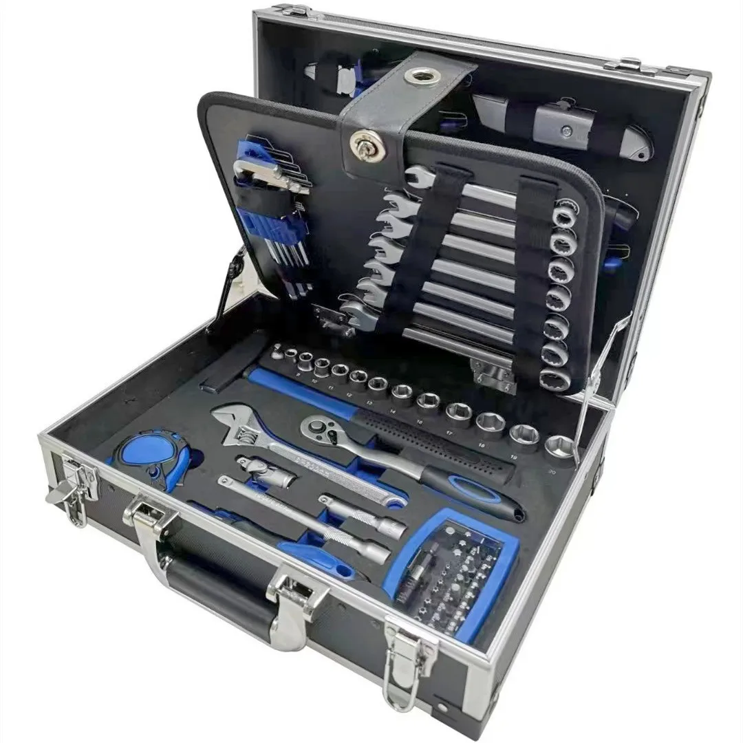 Set di utensili manuali OEM di alta qualità Kit di strumenti di riparazione auto Cassetta degli attrezzi meccanica Kit di cacciaviti a cricchetto per chiavi in acciaio con presa domestica