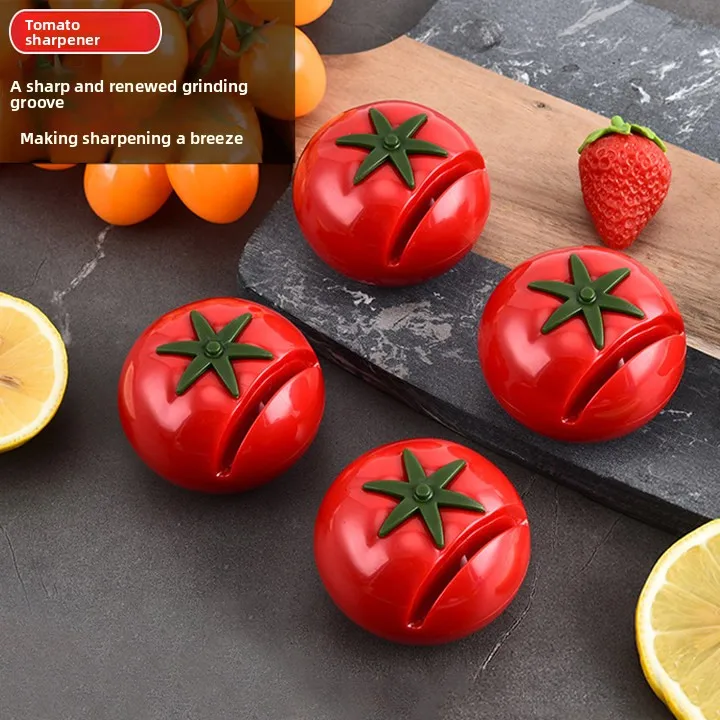 

Creative Cute Tomato Mini Knife Sharpener, Manual Portable Household Tomato Knife Sharpener for Kitchen