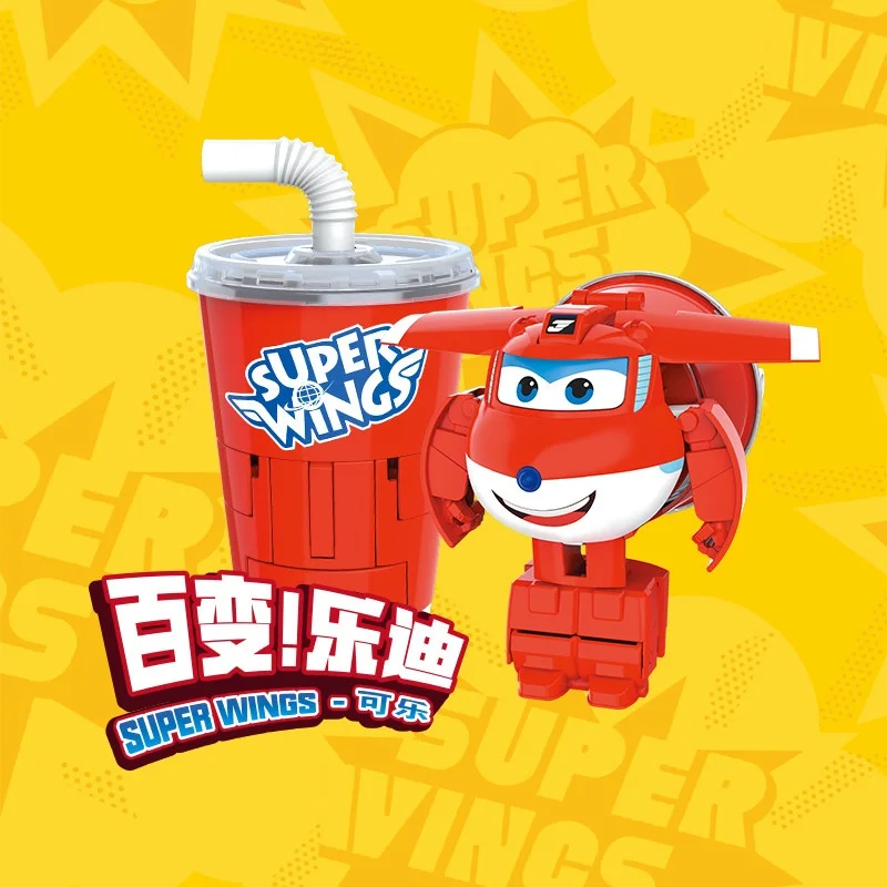 Auldey Super Wings Deformatiespeelgoed Cola Drink Transformerende Robot Actiefiguur Speelcollectie Bureaudecoratie