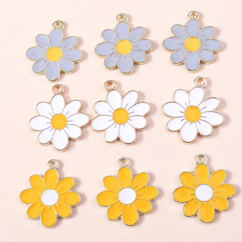 

20pcs 20x23mm Cute Enamel Sakura Flower Charms Pendants for Jewelry Making Drop Earrings Necklaces Bracelets DIY Crafts Supplies