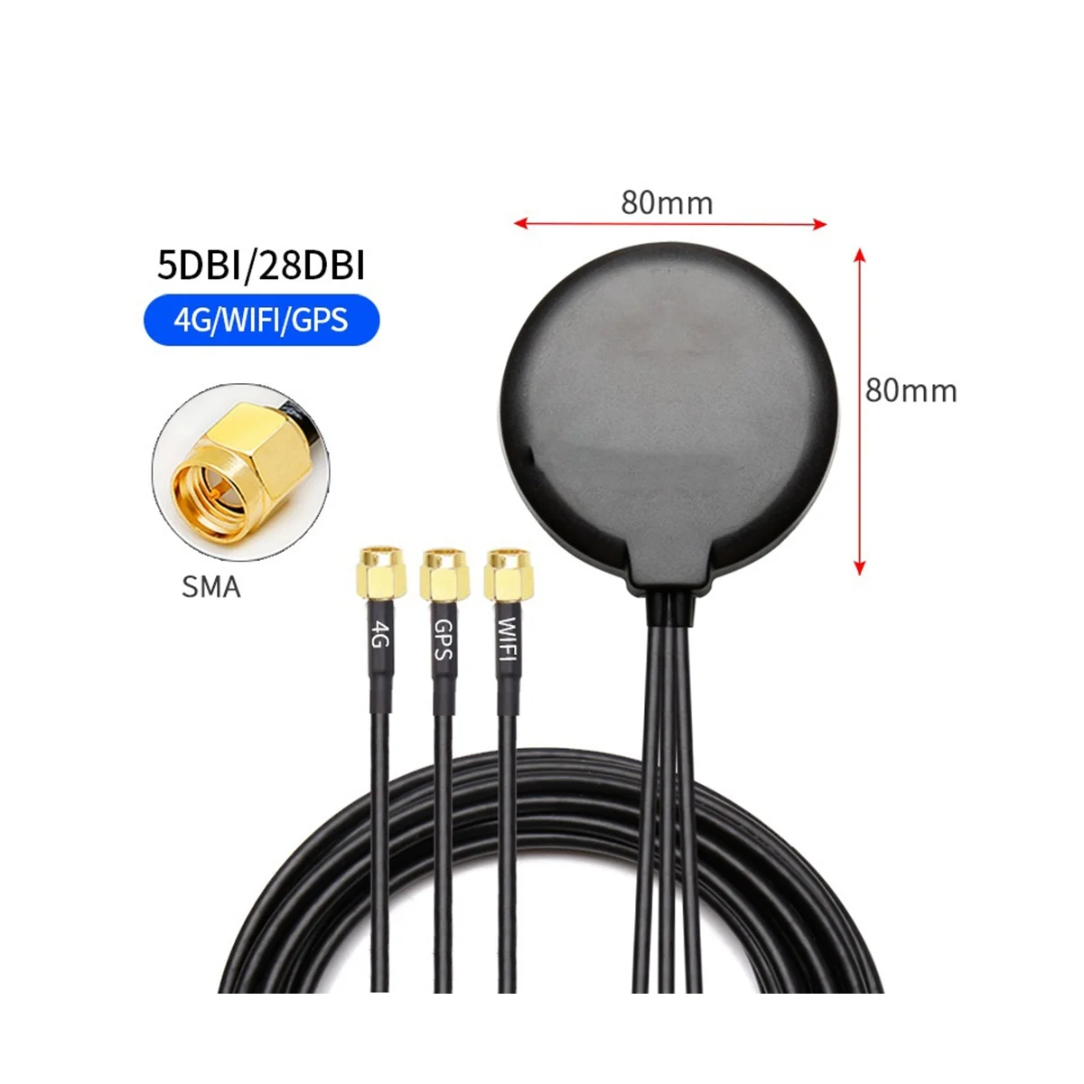 4G+WiFi+GPS -Band Waterproof Antenna 5/28DBi High Gain Outdoor 3-In-1 Combined Antenna Long Range Signal Booster