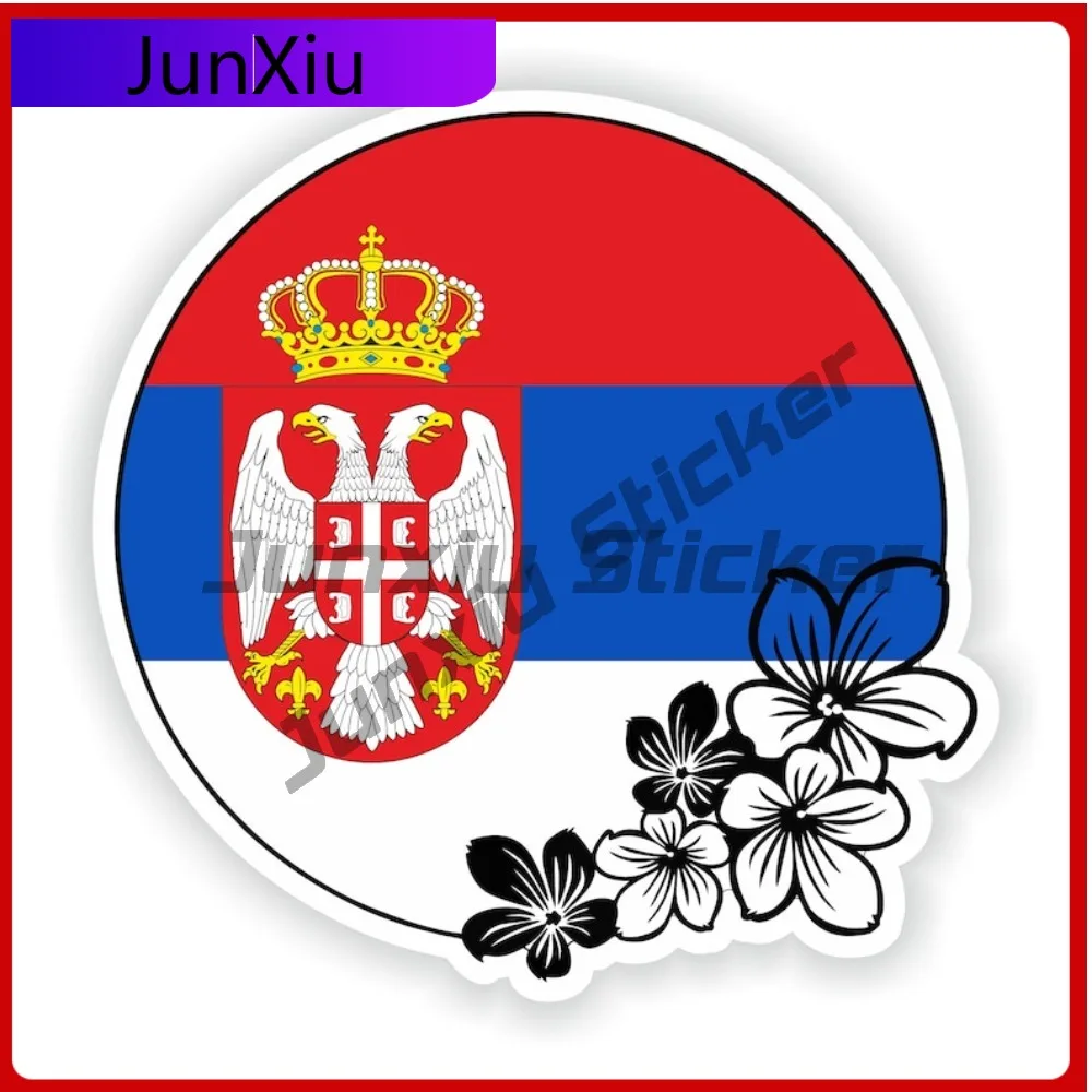 

Serbia Round Flag Flower Vinyl Graphic Decals Decoration Custom Vinyl Decal Car Decoration Suv Motorcycle Cover Stickers Accesso