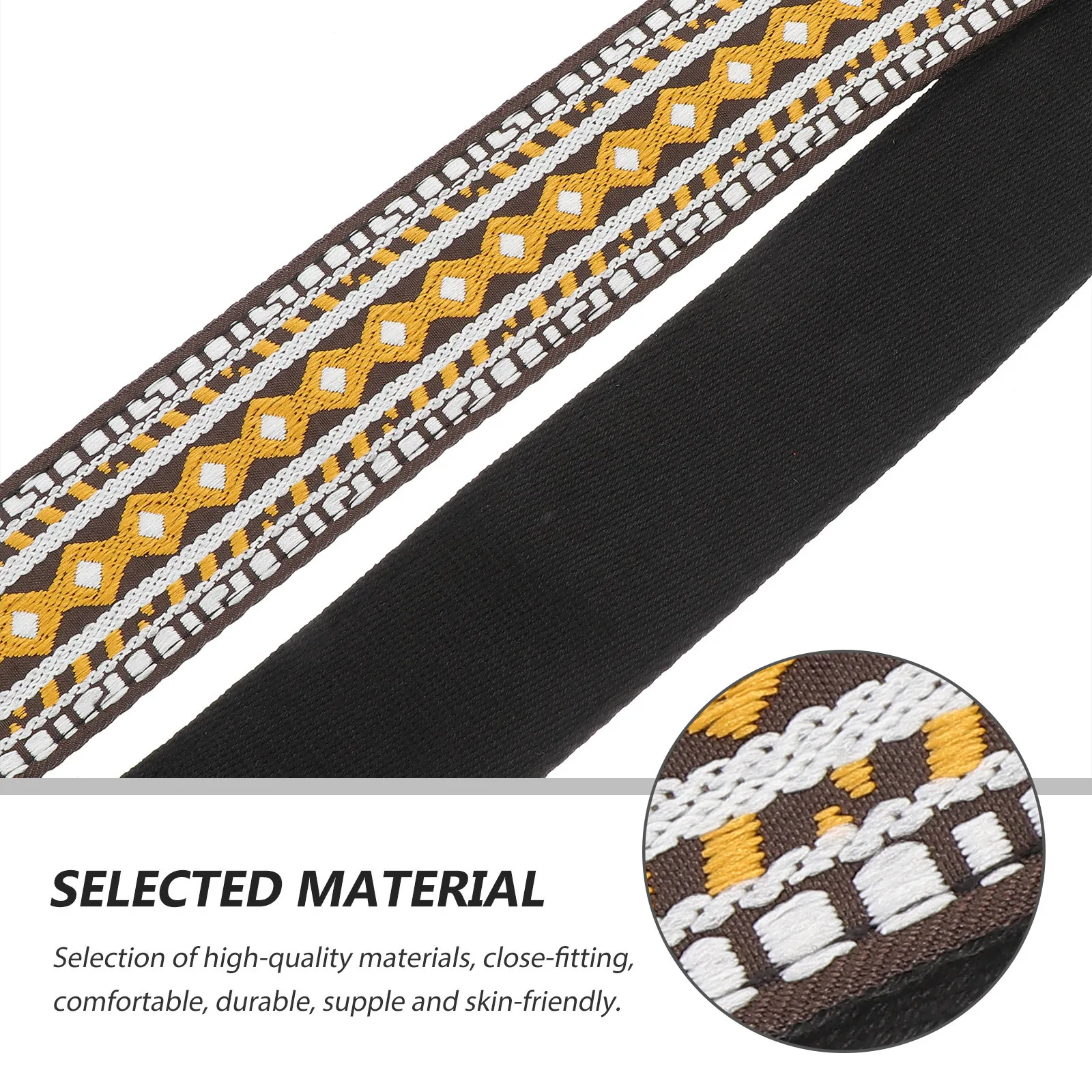 สายสะพายกีตาร์ 1 ชิ้น คุณภาพสูง ปักลาย ปรับได้ ทนทาน สวมใส่สบาย สำหรับกีตาร์โปร่ง กีตาร์เบส สายสะพายเครื่องดนตรี